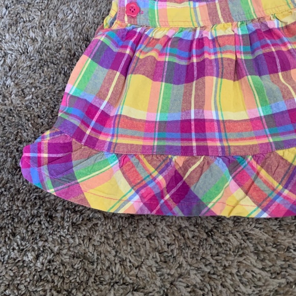 OshKosh B'gosh Pink Plaid Ruffle Trim Overalls Dress Sz.18m - Picture 5 of 9